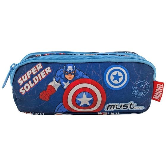 Κασετίνα Βαρελάκι Must 2 Φερμουάρ 21x6x9cm Avengers Captain America Super Soldier