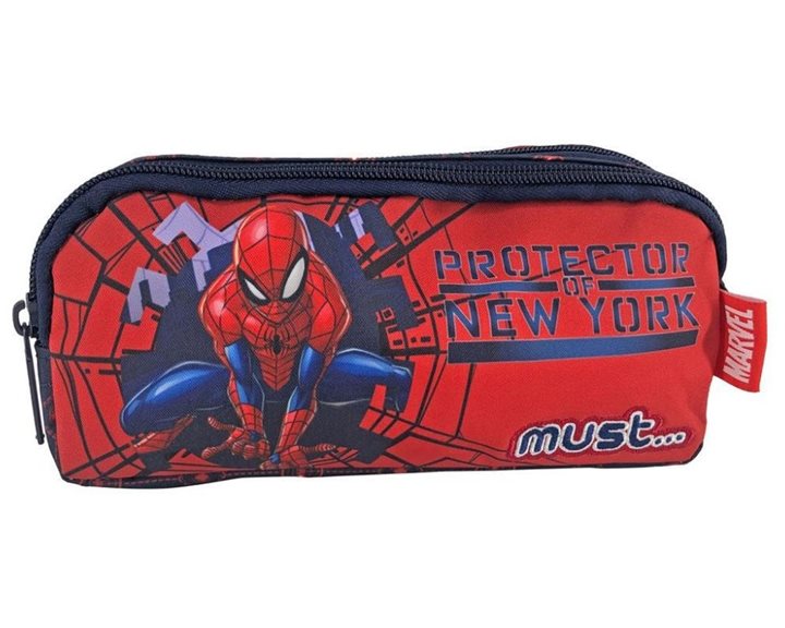 Κασετίνα Βαρελάκι Must 2 Φερμουάρ 21x6x9cm Spiderman Protector of New York