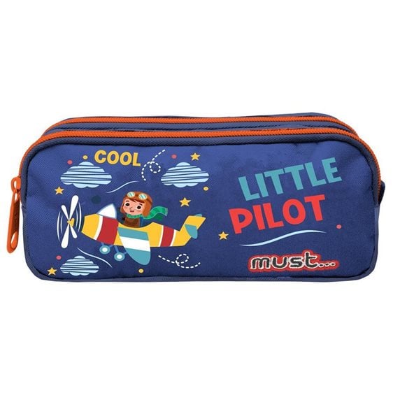 Κασετίνα Βαρελάκι Must 2 Φερμουάρ 21x6x9cm Little Pilot