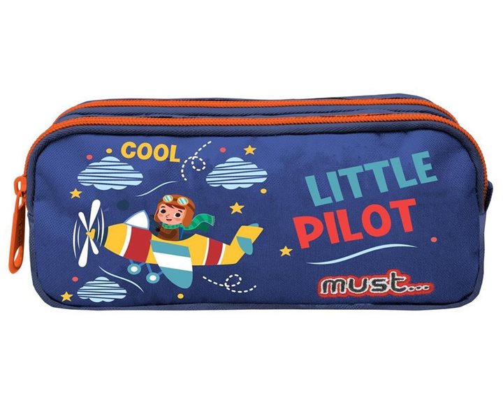 Κασετίνα Βαρελάκι Must 2 Φερμουάρ 21x6x9cm Little Pilot