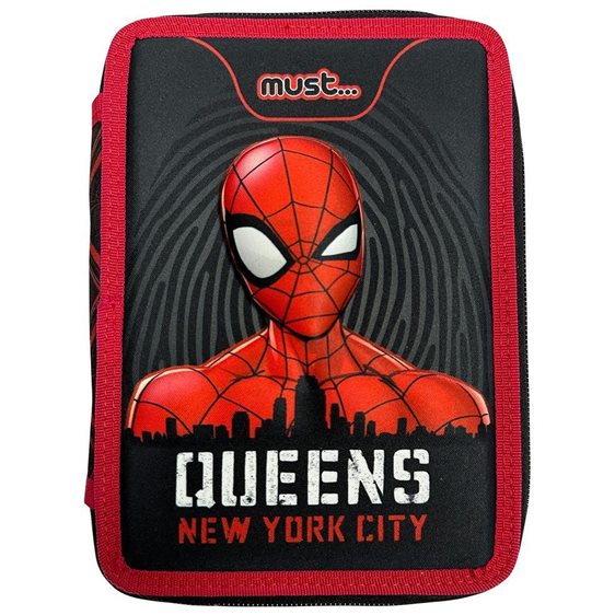 Κασετίνα Must Διπλή Γεμάτη 15χ5χ21cm Spiderman Queens New York City