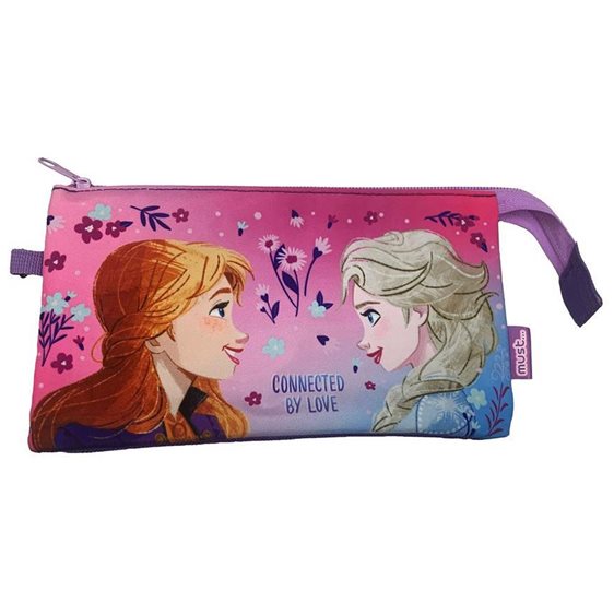Κασετίνα Βαρελάκι Must με 3 θήκες 22.5x11.5cm Disney Frozen 2 Connected By Love
