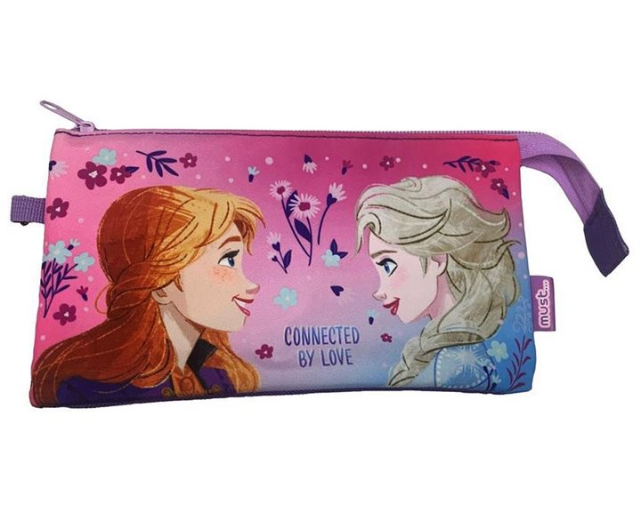 Κασετίνα Βαρελάκι Must με 3 θήκες 22.5x11.5cm Disney Frozen 2 Connected By Love