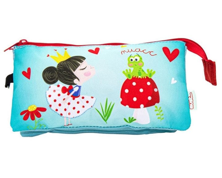 Κασετίνα Βαρελάκι Must με 3 θήκες 22.5x11.5cm Princess With Frog