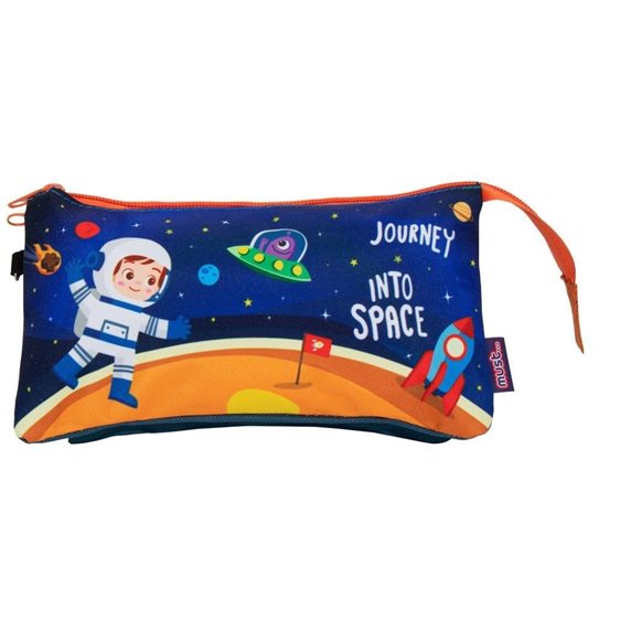 Κασετίνα Βαρελάκι Must με 3 θήκες 22.5x11.5cm Journey Into Space