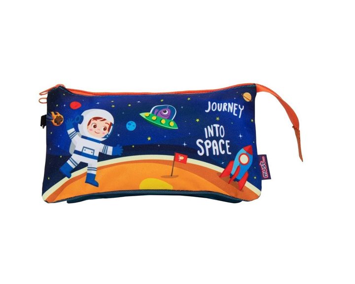 Κασετίνα Βαρελάκι Must με 3 θήκες 22.5x11.5cm Journey Into Space
