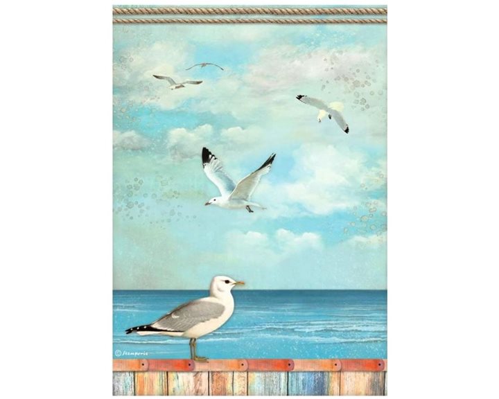 Stamperia Ριζόχαρτο Decoupage A4 Blue Dream Seagulls