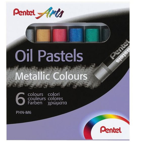 Λαδοπαστέλ Pentel 6 χρωμάτων Metallic PHNM-6