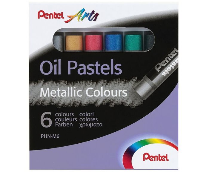 Λαδοπαστέλ Pentel 6 χρωμάτων Metallic PHNM-6