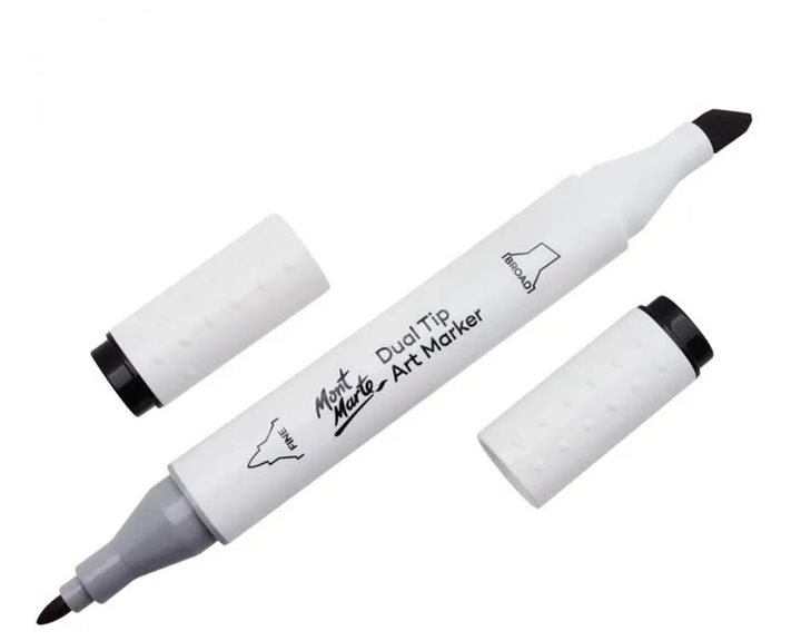 Μαρκαδόρος Διπλής Μύτης Mont Marte Art Marker GY8 Black (120 Black)  MGRD0060