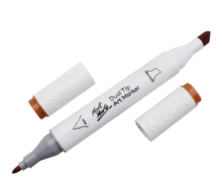 Μαρκαδόρος Διπλής Μύτης Mont Marte Art Marker E2 Raw Sienna (21 Terra Cotta)  MGRD0047