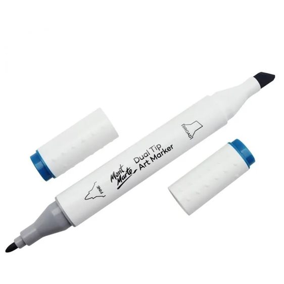 Μαρκαδόρος Διπλής Μύτης Mont Marte Art Marker B7 Aegean Blue (62 Marine Blue)  MGRD0033