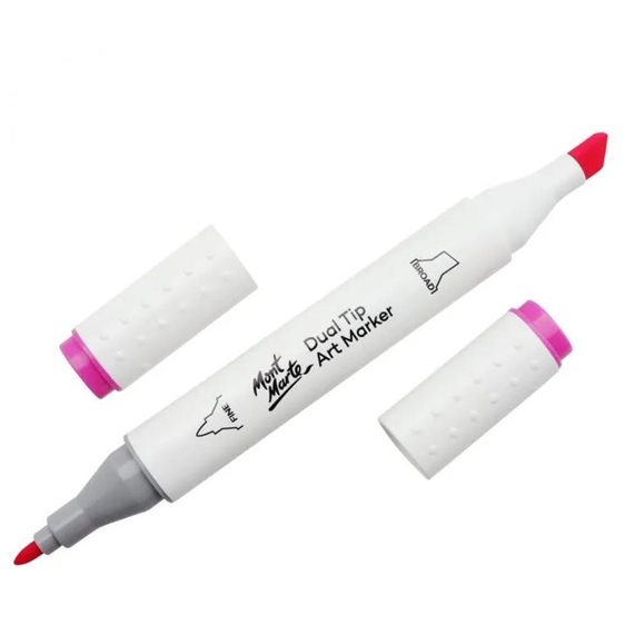 Μαρκαδόρος Διπλής Μύτης Mont Marte Art Marker P4 Hot Pink (6 Vivid Pink) MGRD0018