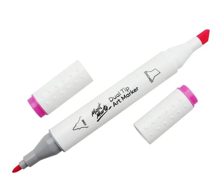 Μαρκαδόρος Διπλής Μύτης Mont Marte Art Marker P4 Hot Pink (6 Vivid Pink) MGRD0018