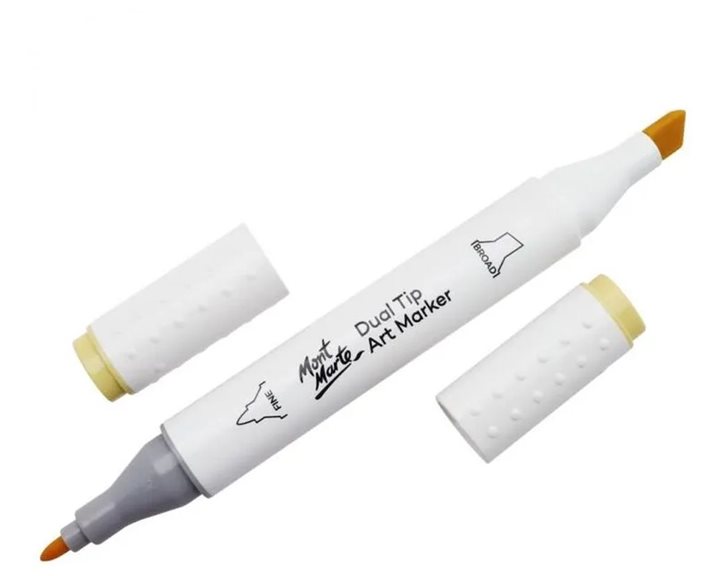 Μαρκαδόρος Διπλής Μύτης Mont Marte Art Marker Y1 Lemon Yellow (45 Canaria Yellow) MGRD0002