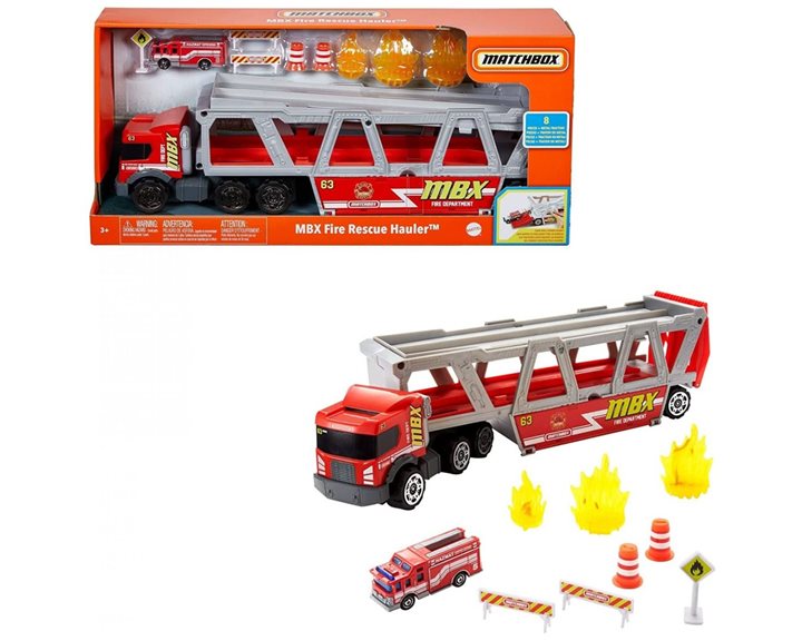 Mattel Matchbox Fire Rescue Hauler Πυροσβεστική Νταλίκα
