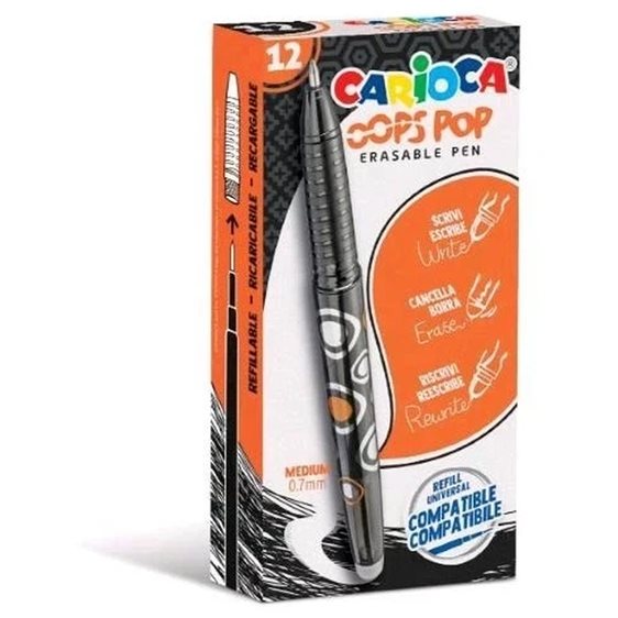 Στυλο Carioca Erasable Oops Pops  Μαύρο
