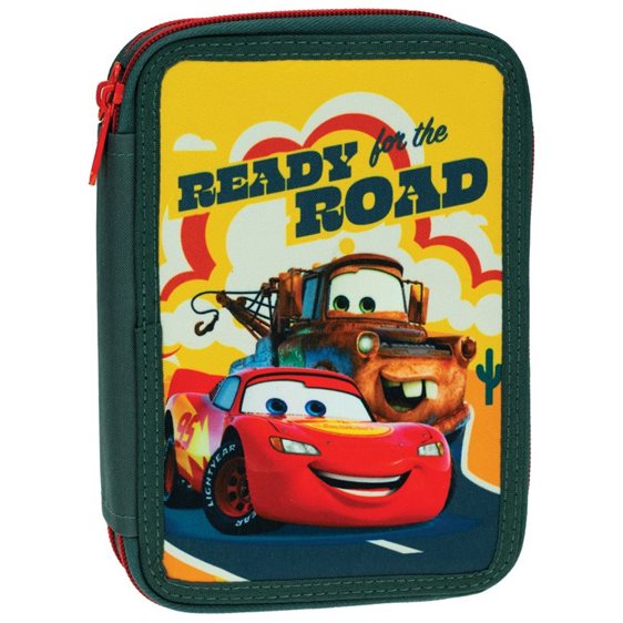 Κασετίνα Gim Διπλή Γεμάτη Cars On The Road 341-35100