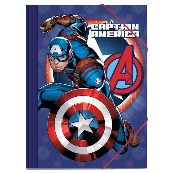 Ντοσιέ με Λάστιχο Χάρτινο 25χ35 Captain America