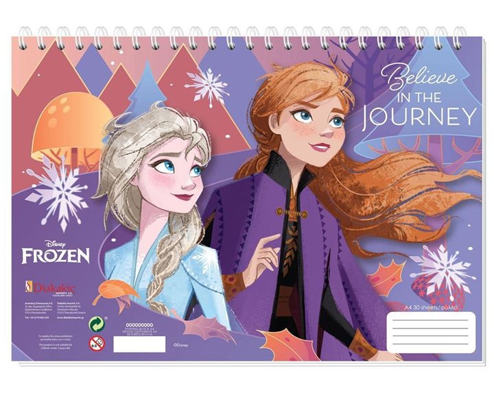 Μπλοκ Ζωγραφικής Α4 30 Φύλλα Frozen 2