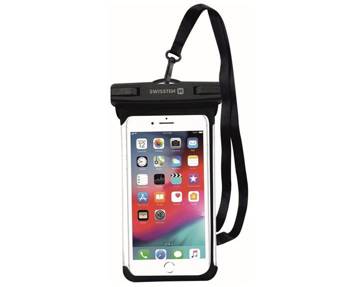 Swissten Αδιάβροχη Θήκη Για Smartphone Μαύρη