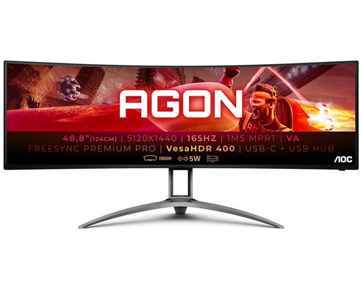 AOC B2 AG493UCX2 computer monitor 124 cm (48.8") 5120 x 1440 pixels Quad HD LED Black AG493UCX2