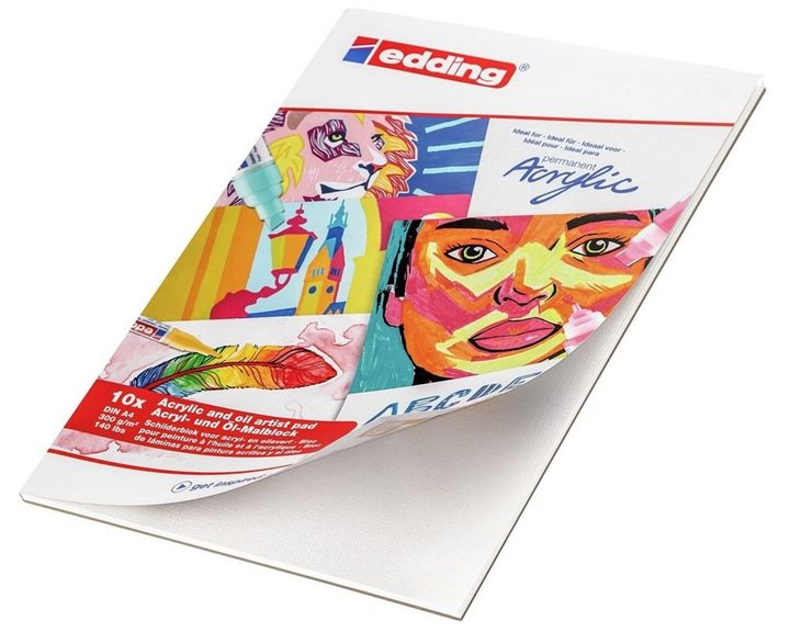 Μπλοκ Edding Α4 Acrylic – Oil Λευκό 10 Φύλλα