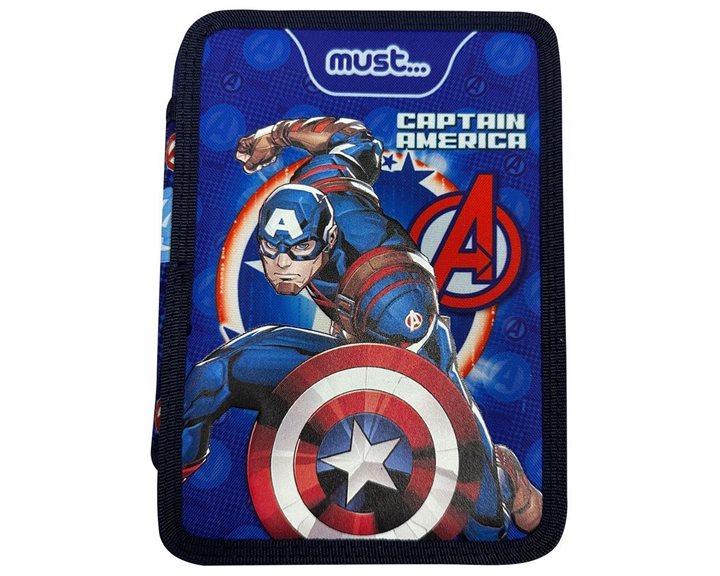Κασετίνα Must Διπλή Γεμάτη 15χ5χ21 Avengers Captain America