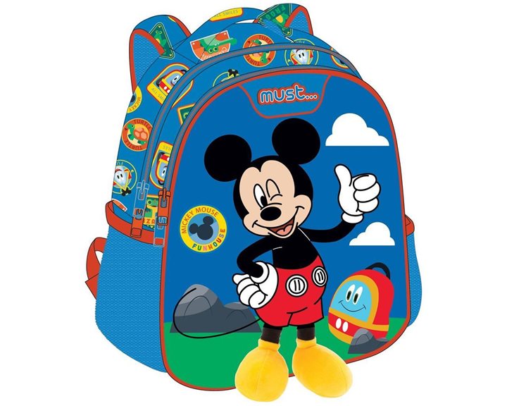Τσάντα Πλάτης Νηπίου Must 27χ10χ31cm 2 Θήκες Disney Mickey Mouse Adventure Seeker