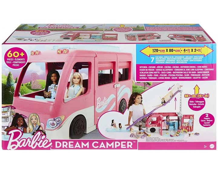 Mattel Barbie Dreamcamper Νέο Τροχόσπιτο με 60+ Αξεσουάρ HCD46