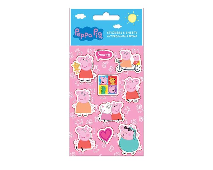Αυτοκόλλητα 8x12 5 Φύλλα Pepa Pig