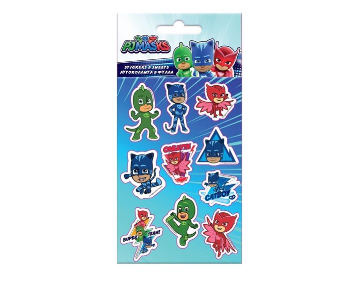 Αυτοκόλλητα 8x12 5 Φύλλα PJ Masks 484298