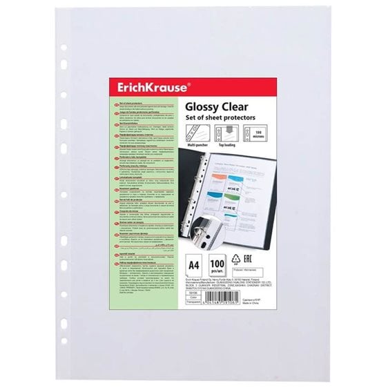 Ζελατίνα Α4 Erichrause Ενισχυμένη Π Glossy Clear 100mc 59106