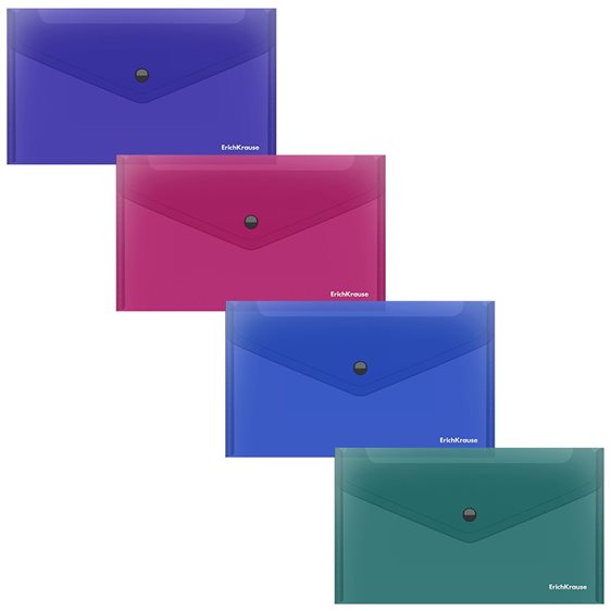 Φάκελος Κουμπί ErichKrause C6  Glossy Vivid Semitransparent Assorted 59150