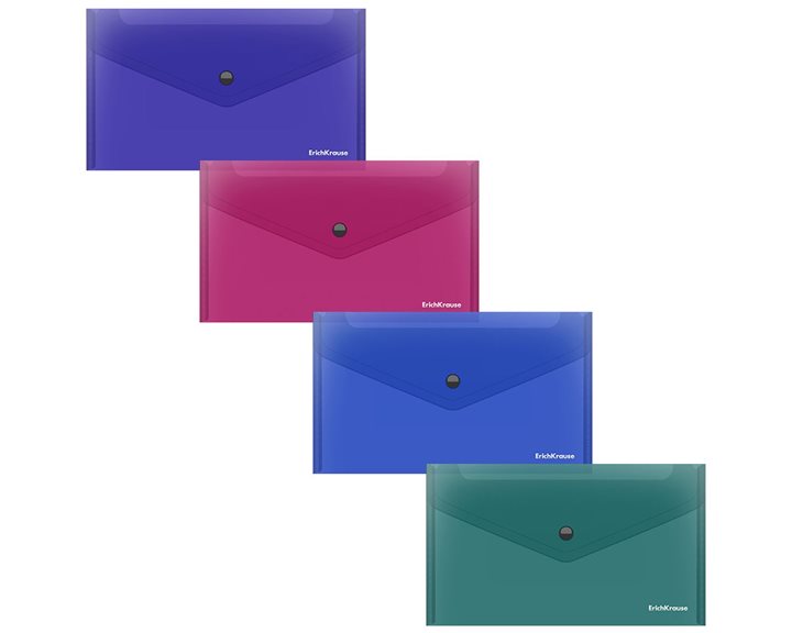 Φάκελος Κουμπί ErichKrause C6  Glossy Vivid Semitransparent Assorted 59150