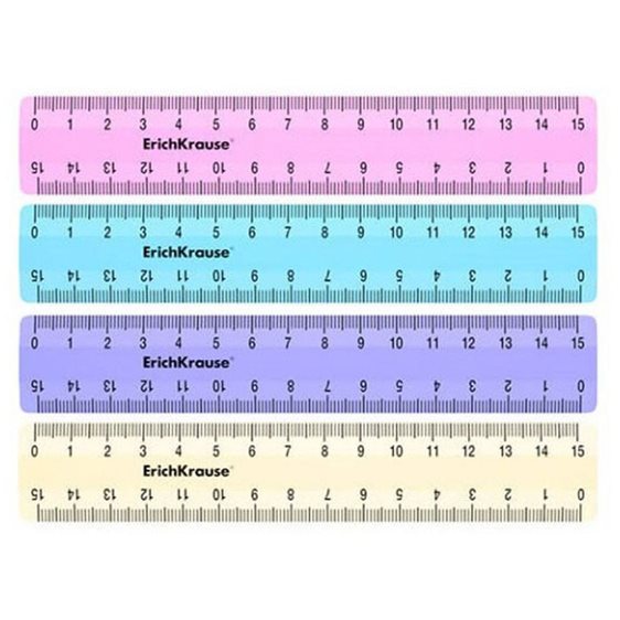 Χάρακας ErichKrause 15cm σε Θήκη 4τμχ Pastel Colors 49558