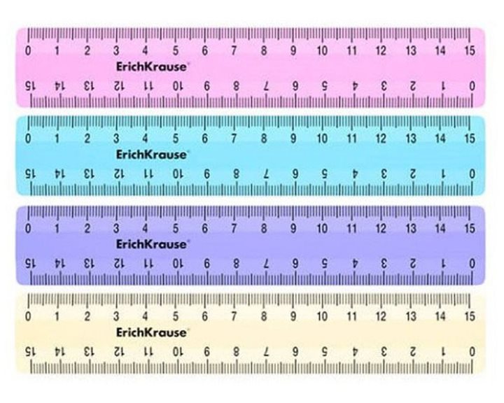 Χάρακας ErichKrause 15cm σε Θήκη 4τμχ Pastel Colors 49558