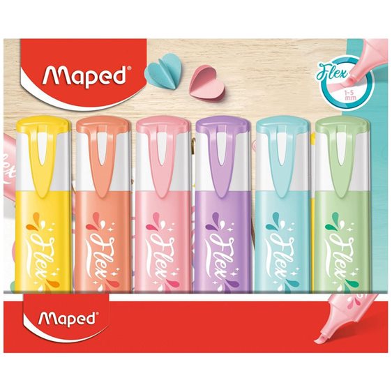 Μαρκαδόρος Υπογράμισης Maped Fluo Pep's Flex Pastel 740310