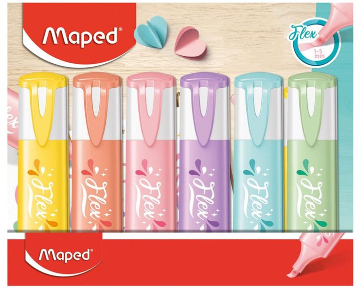 Μαρκαδόρος Υπογράμισης Maped Fluo Pep's Flex Pastel 740310