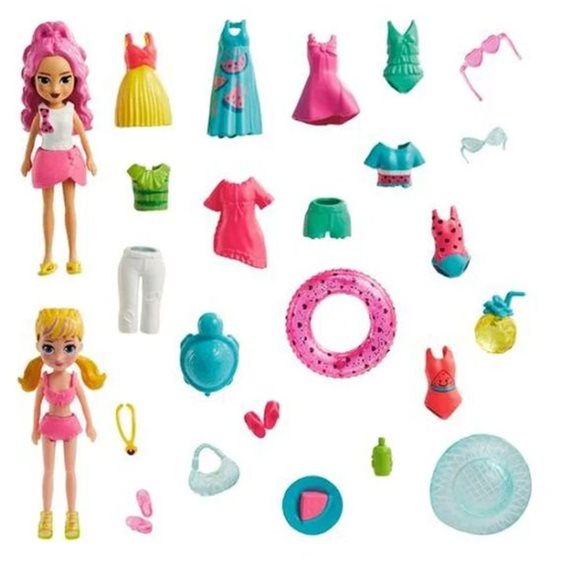 Mattel Polly - Νεα Κουκλα Με Μοδες Μεγαλο Pack Fruity Pool Fun