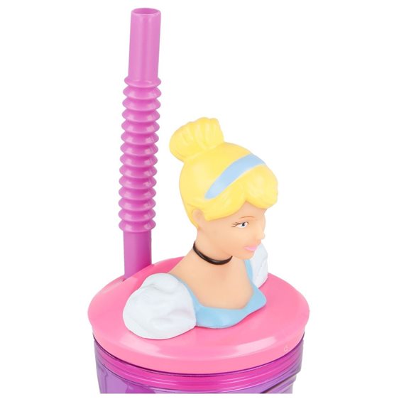 Ποτήρι Πλαστικό με Καλαμάκι 3D 360ml Disney Princess 530-51266
