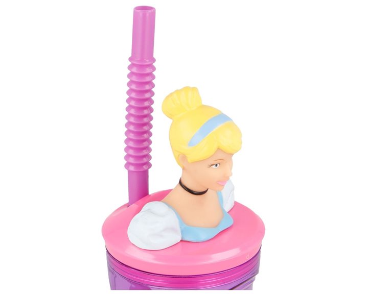 Ποτήρι Πλαστικό με Καλαμάκι 3D 360ml Disney Princess 530-51266