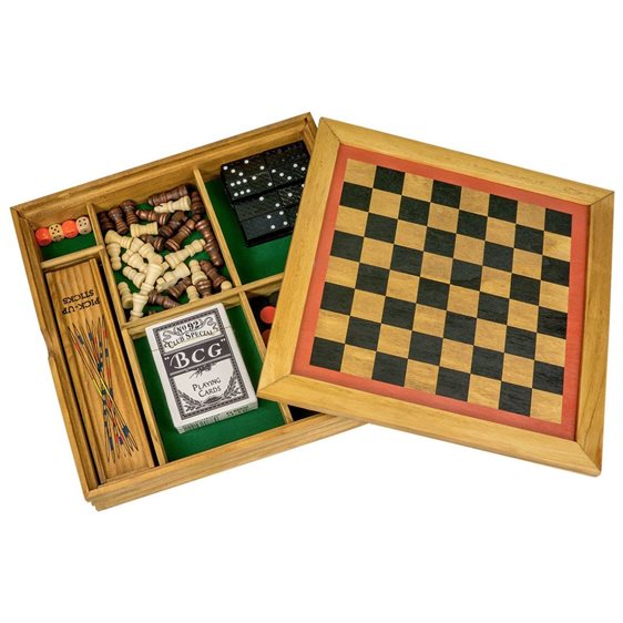 Professor Six in One Wooden Vintage Games Compendium