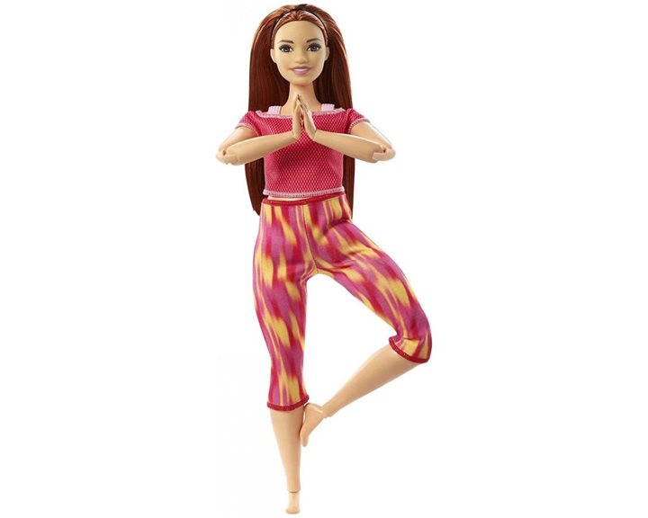 Mattel Barbie Νέες Αμέτρητες Κινήσεις Pink Dye Pants Red Hair Curvy Doll