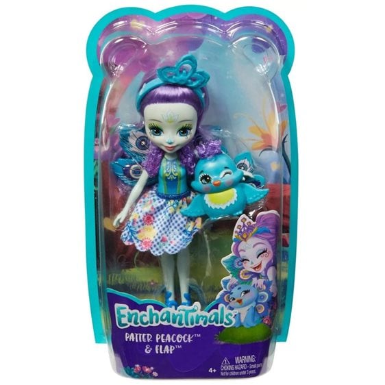Mattel Enchantimals Κούκλα Και Ζωάκι Patter Peacock And Flap