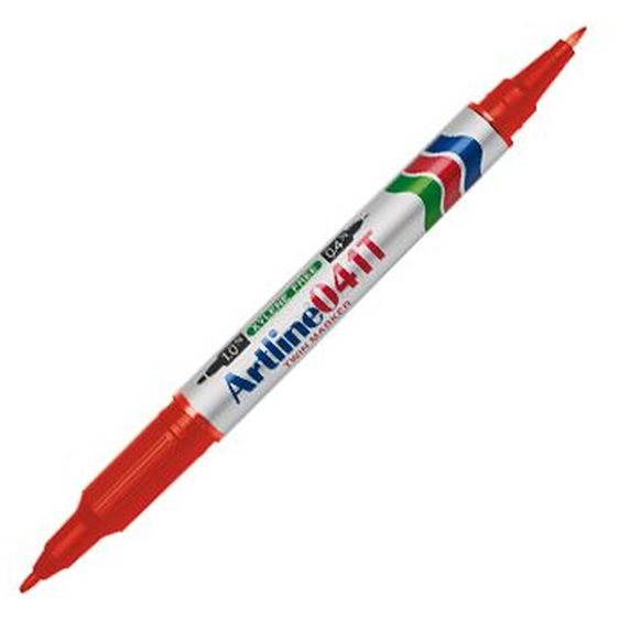 Μαρκαδόρος Artline EK-041T Ανεξίτηλος Διπλός 0,4-1,0mm Κόκκινος