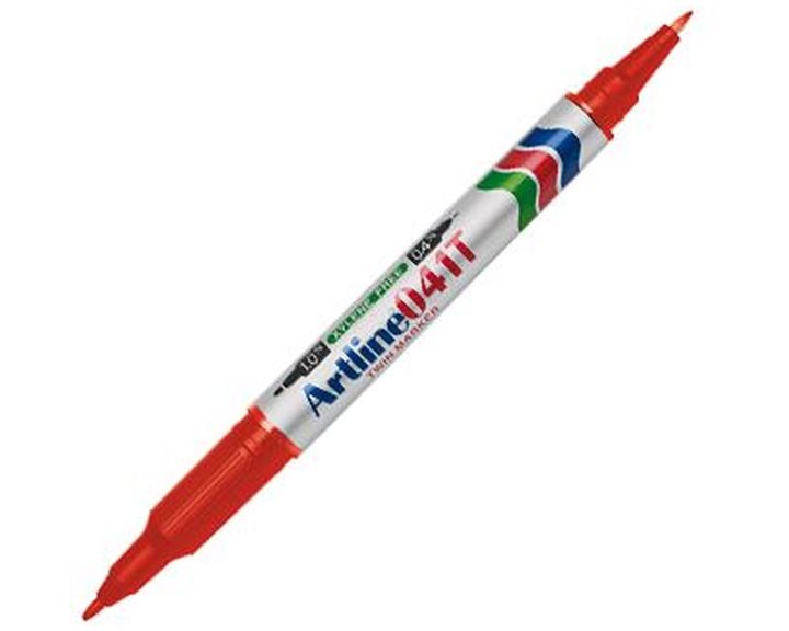 Μαρκαδόρος Artline EK-041T Ανεξίτηλος Διπλός 0,4-1,0mm Κόκκινος