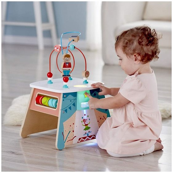 Hape Learning Ξύλινος Κύβος Δραστηριοτήτων Light-Up Circus (E1813)