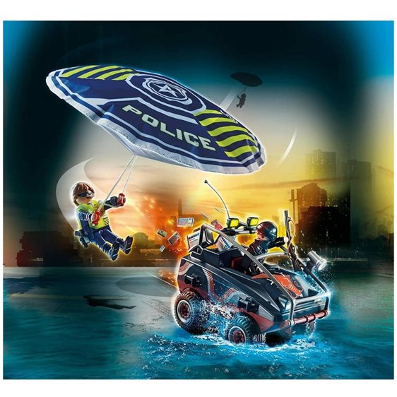 Playmobil City Action Καταδίωξη Αμφίβιου Οχήματος Από Αστυνομικό Αλεξίπτωτο 70781