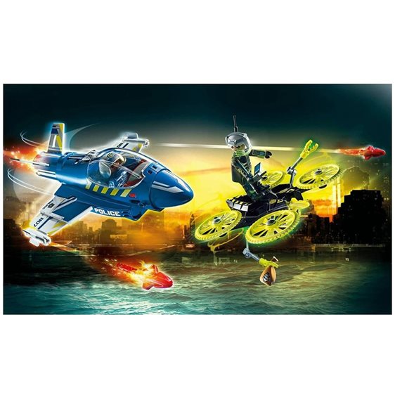 Playmobil City Action Καταδίωξη Drone Από Αστυνομικό Τζετ 70780